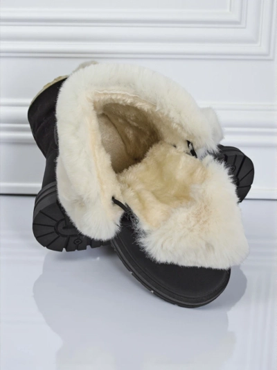 Bottes chelsea à doublure en fourrure pour femmes Nasaha