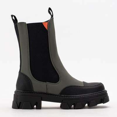 Bottes pour femmes vert foncé sur une semelle massive Rosidi - Chaussures