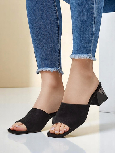 Royalfashion mules pour femmes à talon décoratif Vollatie