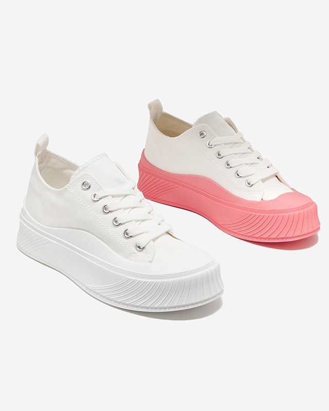 OUTLET Baskets femme blanches et roses Nerikas - Footwear