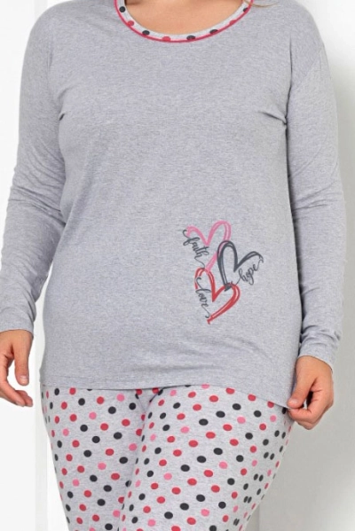 Royalfashion Pyjama Femme en Coton 2 Pièces à Pois TAILLE PLUS