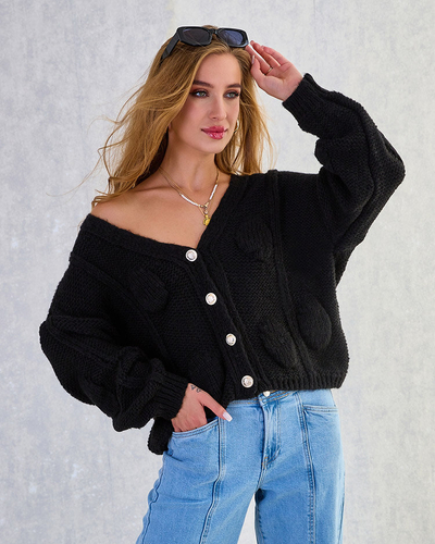 Royalfashion Pull tricoté pour femme avec boutons