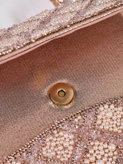 Royalfashion Petit sac à main pour femmes avec zirconia et perles