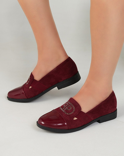 Mocassin femme bordeaux bout Velqi verni - Footwear