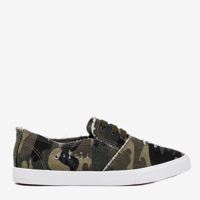 Baskets à enfiler vert clair pour femmes Leandra camo - Chaussures