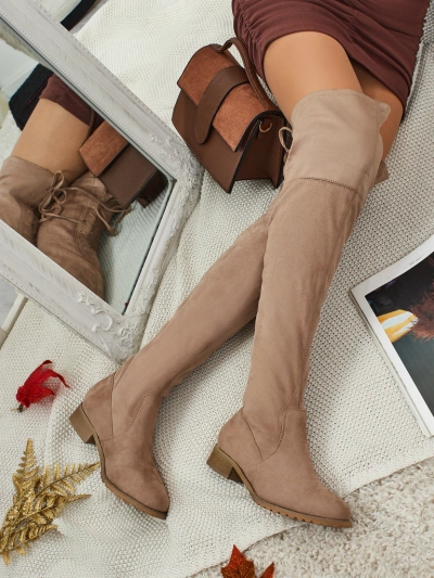 Bottes pour femmes au-dessus du genou en éco-daim Denvoria