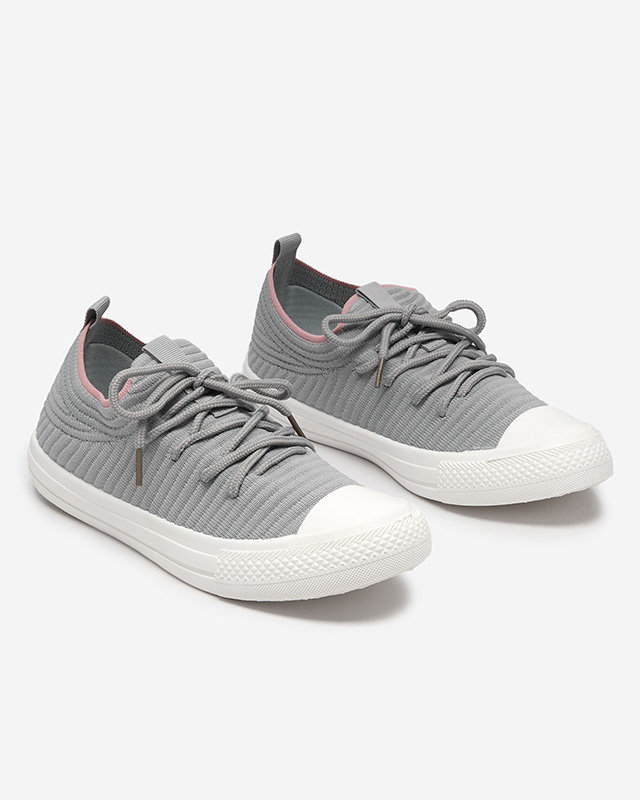 OUTLET Baskets côtelées grises pour femme Manfer- Footwear