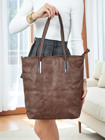 Sac à main shopper pour femmes en cuir écologique Tessira