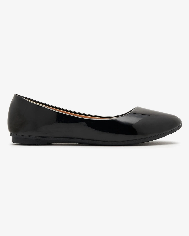 Noir Ballerines laquées pour femmes Fama - Footwear