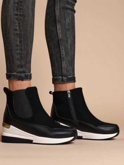 Royalfashion Bottines pour femmes sur un talon caché Zafico