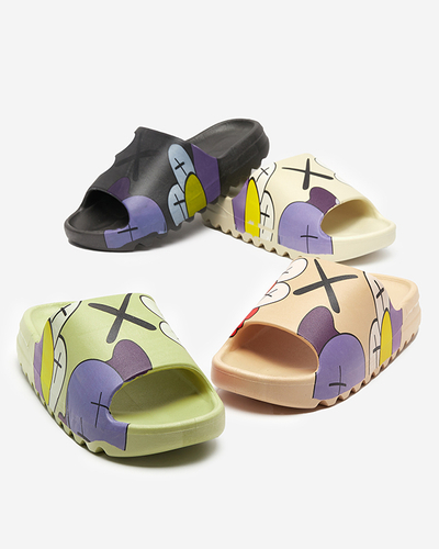Chaussons pour femmes en caoutchouc beige avec imprimé Pfizz - Footwear
