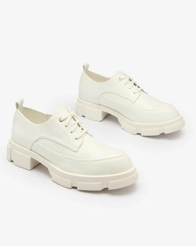 Royalfashion Blanc semelle solide pour femme Tendance Demi-pointes Chunky