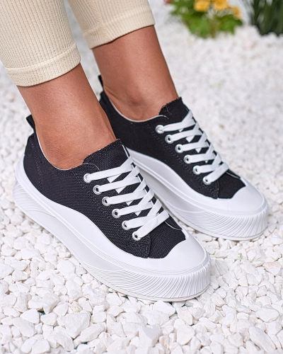 OUTLET Royalfashion Baskets de sport noires à plateforme Luceri