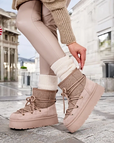 Royalfashion Bottes de neige Filori à lacets pour femmes