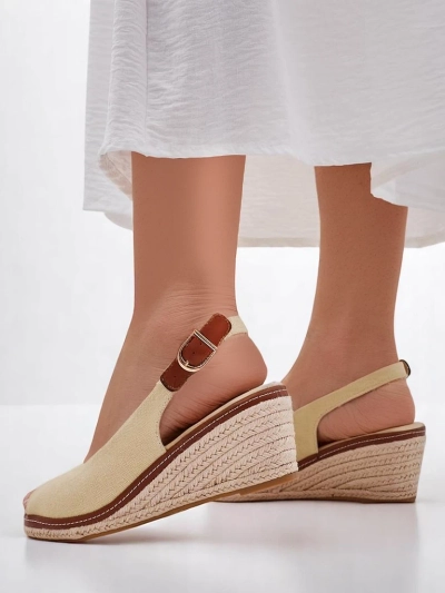 Sandales compensées ouvertes Royalfashion pour femmes Tafenis
