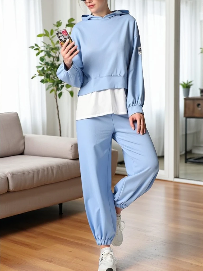 Ensemble en coton Royalfashion pour femmes avec un insert de chemise