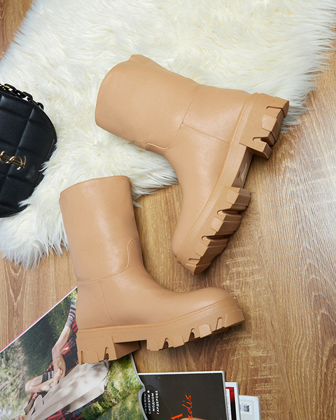 Bottines à enfiler pour femme avec isolation camel Mekira - Footwear