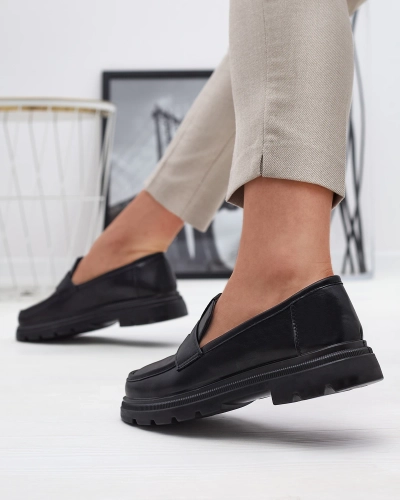 OUTLET Mocassins en cuir écologique noir pour femmes Raffivo - Footwear