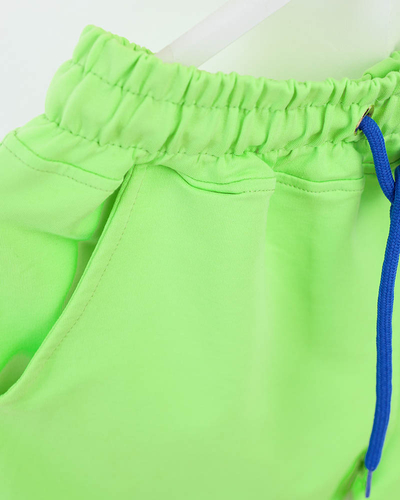 Pantalon de jogging femme vert fluo avec patch coloré - Vêtements