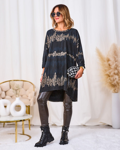 Royalfashion Robe à motifs pour femme en noir