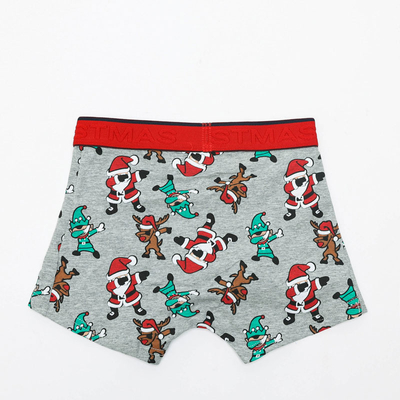 Boxer de Noël gris pour garçon - Sous-vêtements