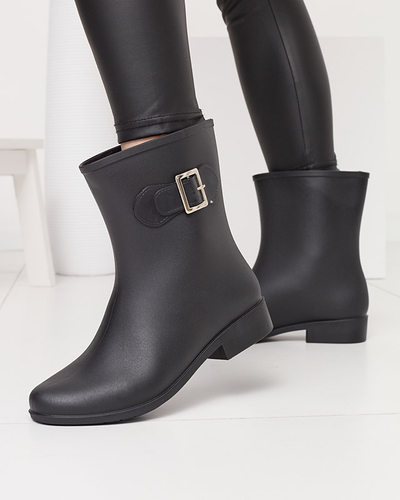 Bottes de pluie mates pour femmes avec boucle noire Falloci- Footwear