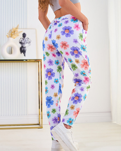 Royalfashion Pantalon en tissu floral pour femme