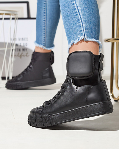 Chaussures de sport noires pour femmes avec pochette Efiffe- Footwear