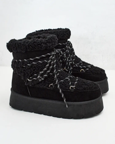 Royalfashion Bottes de neige à lacets pour femme Evonie