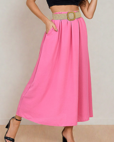 Royalfashion Jupe midi pour femme avec ceinture