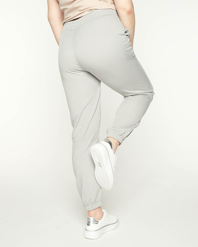 Jogging femme tissu gris GRANDE TAILLE - Vêtement