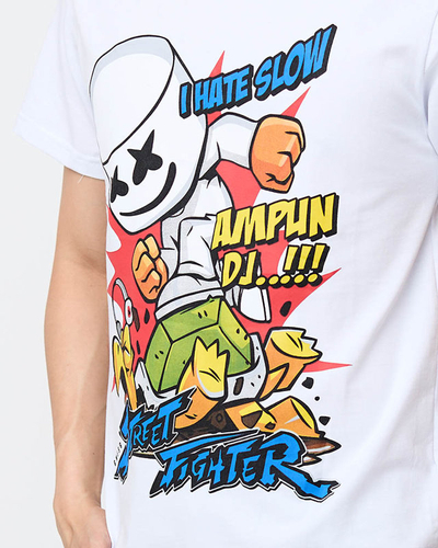 T-shirt homme blanc imprimé - Vêtements