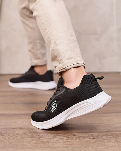 Royalfashion Baskets de sport en tissu pour hommes, noires Akimla