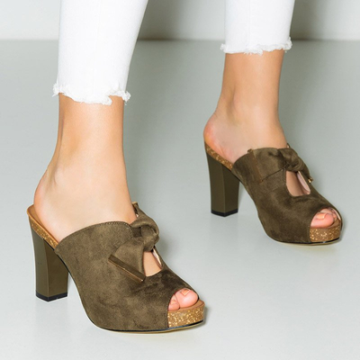 OUTLET Sandales vertes pour femmes sur le poteau Kustai - Footwear