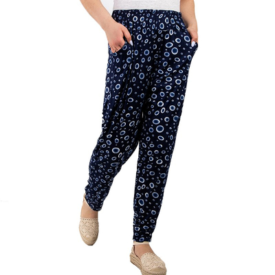 Pantalon en tissu à motifs pour femme TAILLE PLUS - Vêtements