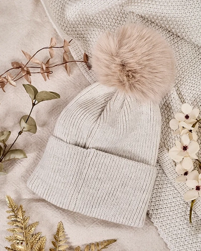 Chapeau d'hiver pour femmes Royalfashion avec pompon