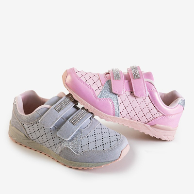Chaussures de sport ajourées pour enfants en argent avec zircones cubiques Abrian - Footwear