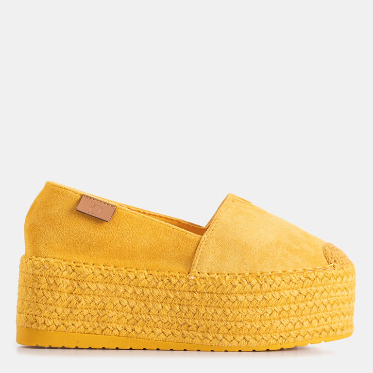 Espadrilles jaunes pour femmes sur une plateforme haute Kentuki - Footwear