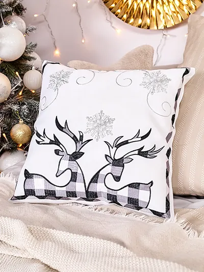oyalfashion Housse de coussin décorative de Noël