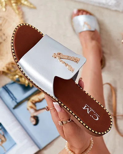 Royalfashion Tongs en cuir écologique pour femme Cemenna