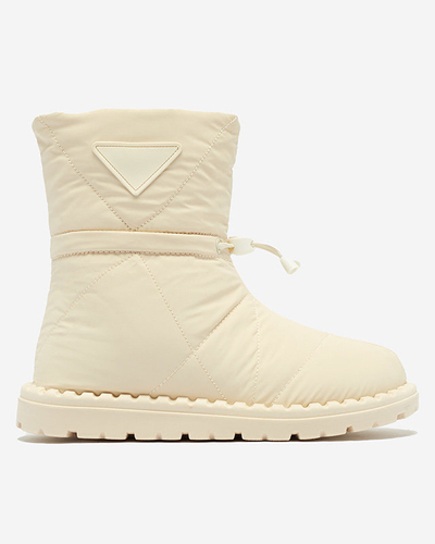 Bottes de neige matelassées crème pour femmes sur une semelle plate Ferri - Footwear