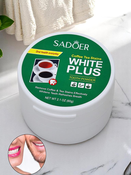 Sadoer Poudre blanchissante pour les dents éliminant les taches de café et de thé