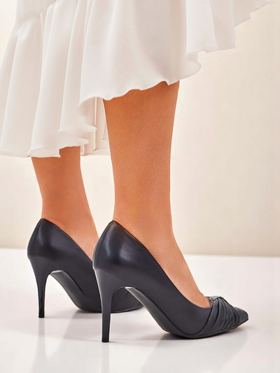 Royalfashion Escarpins pour femmes en cuir écologique Venetia Nera