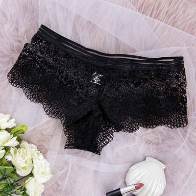 Boxer noir en dentelle pour femmes - Sous-vêtements