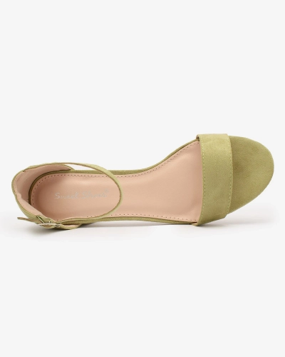 Royalfashion Sandales basses à talon aiguille pour femme Vert Mesteri