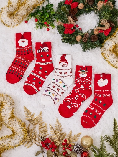 Royalfashion Chaussettes Longues de Vacances pour Femmes 5/pack