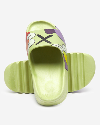 Pantoufles pour femmes vertes par Elmino - Chaussures