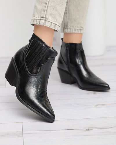 Santiags en cuir écologique noir sur tige basse Subin - Footwear