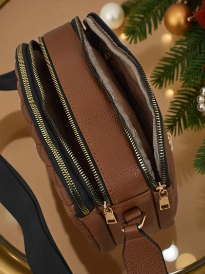 Petit sac à main matelassé Corinne en cuir écologique pour femmes