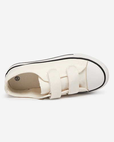 OUTLET Baskets velcro Bovis fille blanc écru - Footwear